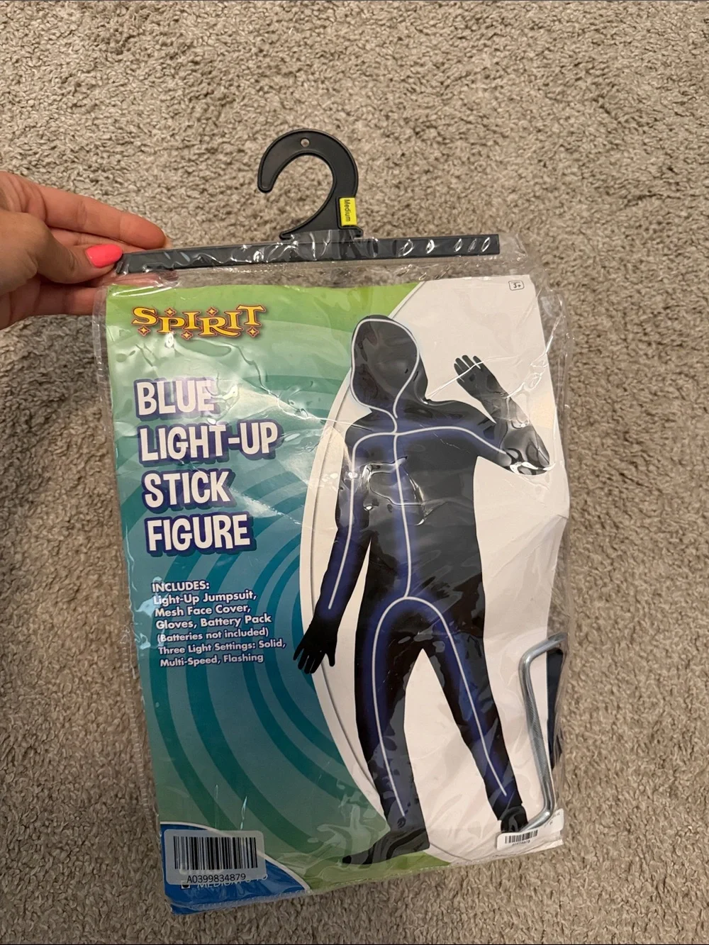 Spirit Blue LED Light-Up Stick Figure Costume